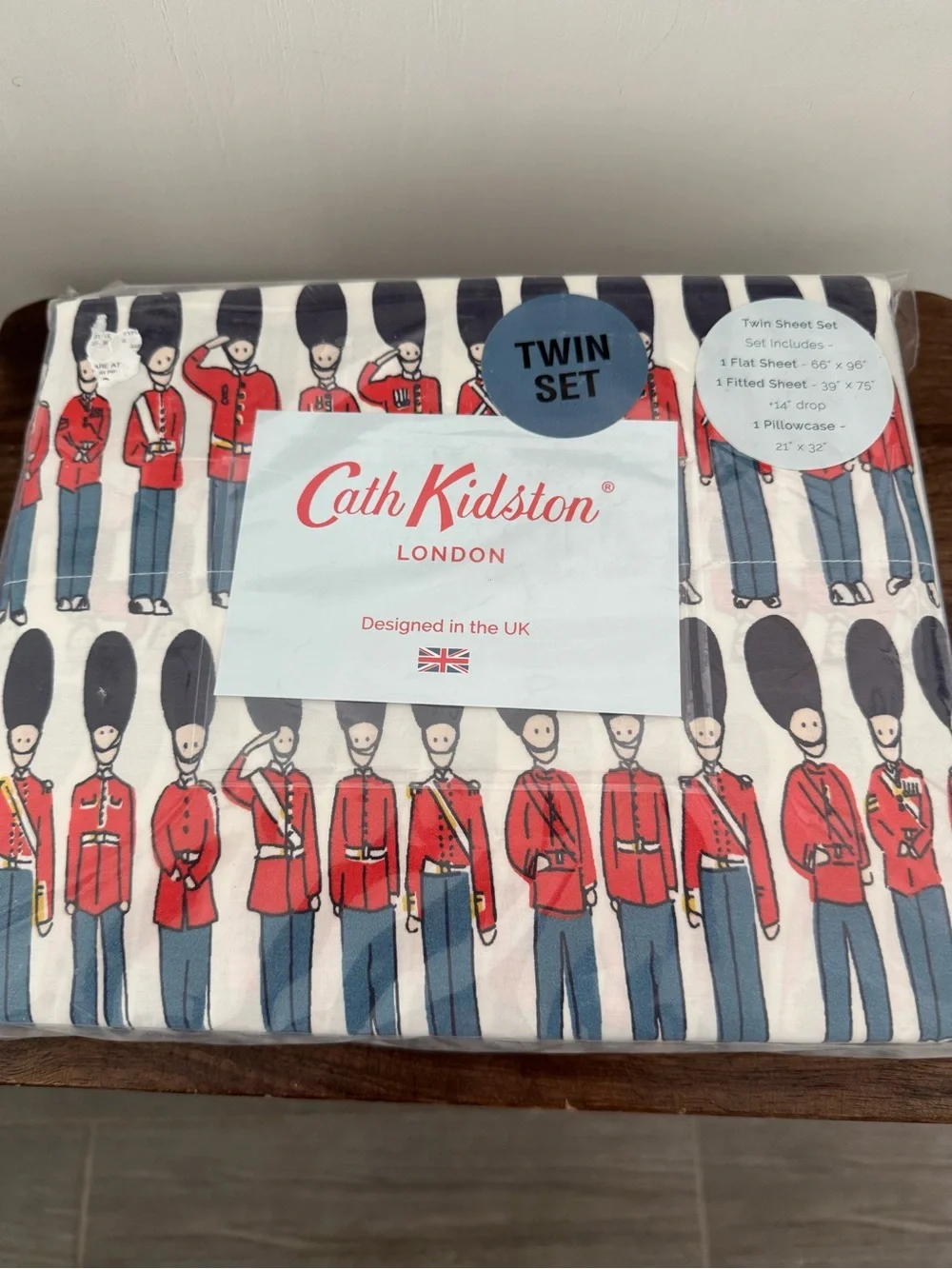 Cath Kidston Red & Blue Guards Twin Sheet Set